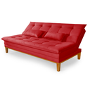 Ver imagem 6 de Kit Sofa Cama Mobly com 2 Banquetas Moderno Sala Quarto:vermelho