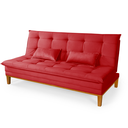 Ver imagem 5 de Kit Sofa Cama Mobly com 2 Banquetas Moderno Sala Quarto:vermelho