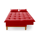 Ver mais imagens de Kit Sofa Cama Mobly com 2 Banquetas Moderno Sala Quarto:vermelho