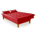 Ver imagem 7 de Kit Sofa Cama Mobly com 2 Banquetas Moderno Sala Quarto:vermelho