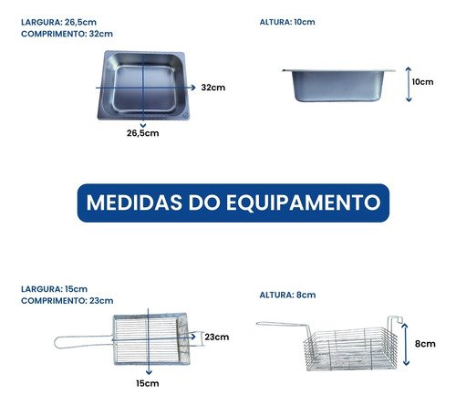 Fritadeira Elétrica Industrial Antichamas 2 Cubas 10 Litros - 5