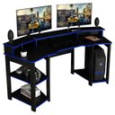 Ver imagem 1 de Mesa Gamer Cockpit 3 Prateleiras Me4167 Preto Azul Tecno Mobili