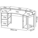 Ver imagem 4 de Mesa Gamer Cockpit 3 Prateleiras Me4167 Preto Azul Tecno Mobili