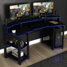 Mesa Gamer Cockpit 3 Prateleiras Me4167 Preto Azul Tecno Mobili - 2
