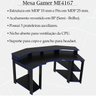 Mesa Gamer Cockpit 3 Prateleiras Me4167 Preto Azul Tecno Mobili - 3