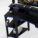 Ver imagem 5 de Mesa Gamer Cockpit 3 Prateleiras Me4167 Preto Azul Tecno Mobili
