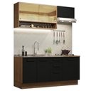 Ver imagem 3 de Armário de Cozinha Compacta 180cm Rustic Preto Agata Madesa 04