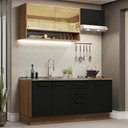 Ver imagem 1 de Armário de Cozinha Compacta 180cm Rustic Preto Agata Madesa 04