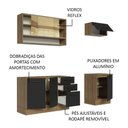 Ver imagem 5 de Armário de Cozinha Compacta 180cm Rustic Preto Agata Madesa 04