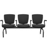 Cadeira Longarina 3 Lugares Aeroporto Recepção Preto Baixa Flexi P03 Poliéster preto - lyam Lyam Dec - 1