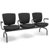 Cadeira Longarina 3 Lugares Aeroporto Recepção Preto Baixa Flexi P03 Poliéster preto - lyam Lyam Dec - 3