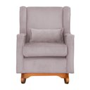 Ver imagem 4 de Poltrona C/ Puff Balanço Amamentação Aurora Veludo Rose - Lm Decor