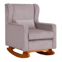 Ver imagem 3 de Poltrona C/ Puff Balanço Amamentação Aurora Veludo Rose - Lm Decor