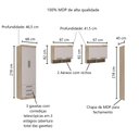 Ver imagem 3 de Guarda Roupa Dormitório Modulado Slim Solteiro - Roupeiro Luciane Slim M03:Fumê