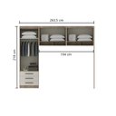 Ver imagem 2 de Guarda Roupa Dormitório Modulado Slim Solteiro - Roupeiro Luciane Slim M03:Fumê