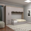 Ver imagem 1 de Guarda Roupa Dormitório Modulado Slim Solteiro - Roupeiro Luciane Slim M03:Fumê