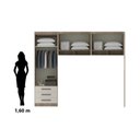 Ver imagem 4 de Guarda Roupa Dormitório Modulado Slim Solteiro - Roupeiro Luciane Slim M03:Fumê