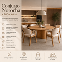 Ver imagem 3 de Conjunto Mesa Jantar Redonda 150cm + 6 Cadeiras Estofadas Allegra Noronha Sala Area Gourmet Varanda:
