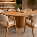 Ver imagem 5 de Conjunto Mesa Jantar Redonda 150cm + 6 Cadeiras Estofadas Allegra Noronha Sala Area Gourmet Varanda: