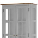 Ver imagem 2 de Cristaleira 2 Portas e Laterais em Vidro 3 Prateleiras 1 Gaveta 60808 Hannover - Off White/imbuia Gl