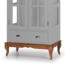 Ver imagem 3 de Cristaleira 2 Portas e Laterais em Vidro 3 Prateleiras 1 Gaveta 60808 Hannover - Off White/imbuia Gl