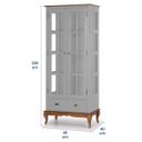 Ver imagem 4 de Cristaleira 2 Portas e Laterais em Vidro 3 Prateleiras 1 Gaveta 60808 Hannover - Off White/imbuia Gl
