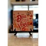 Azulejo Decorativo - Meu Deus Está Vivo! - 14,5 X 18,5 X 9cm - 2