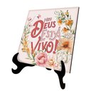 Ver imagem 1 de Azulejo Decorativo - Meu Deus Está Vivo! - 14,5 X 18,5 X 9cm