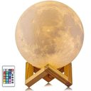 Ver imagem 2 de Luminária Lua 3d Muda Cor Suporte Madeira C/ Controle Remoto Lua C/ Controle