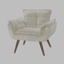 Ver imagem 6 de Kit 2 Poltronas Opalas com Puff Redondo Suede Bege