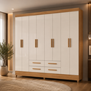 Ver imagem 2 de Guarda-Roupa Casal Florida 8 Portas 4 Gavetas Freijo Off White Moval
