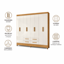 Ver imagem 5 de Guarda-Roupa Casal Florida 8 Portas 4 Gavetas Freijo Off White Moval