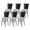 Ver imagem 1 de 6 Cadeiras para Mesa Preta Hawai Marrom Assento Floral Cor:floral Branco