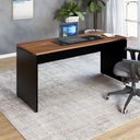 Ver imagem 1 de Mesa Escrivaninha de Trabalho 120cm X 70cm Pés Painel F5 Cor:nogal com Preto