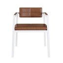 Ver imagem 5 de Poltrona Noah Fixa C/4 Pés 78 X 60,5 X 60,5 Cm Pés Brancos. Courino Whisky Courino Whisky