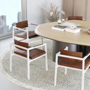 Ver imagem 2 de Poltrona Noah Fixa C/4 Pés 78 X 60,5 X 60,5 Cm Pés Brancos. Courino Whisky Courino Whisky