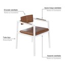 Ver imagem 3 de Poltrona Noah Fixa C/4 Pés 78 X 60,5 X 60,5 Cm Pés Brancos. Courino Whisky Courino Whisky
