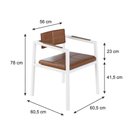 Ver imagem 7 de Poltrona Noah Fixa C/4 Pés 78 X 60,5 X 60,5 Cm Pés Brancos. Courino Whisky Courino Whisky