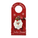 Ver imagem 4 de Kit 2 Decora Maçaneta Feliz Natal Pelúcia Papai Noel Gorro Xadrez 30cm - Master Christmas