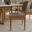 Ver imagem 6 de Conjunto Sala de Jantar 6 Cadeiras Tampo 170cm Oval sem Vidro Filadélfia Natural Cerejeira/Café