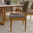 Ver imagem 5 de Conjunto para Sala de Jantar Filadélfia Tampo Oval 170cm com 6 Cadeiras Madeira Maciça Miami Marrom/Cerejeira/Café/Off White