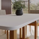 Ver imagem 7 de Conjunto Sala de Jantar 6 Cadeiras Tampo 170cm Oval sem Vidro Filadélfia Natural Cerejeira/Café