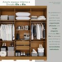 Ver mais imagens de Guarda-Roupa Casal com Pés Reflecta com LED 06 Portas 02 Gavetas França Off White/Cinamomo