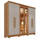 Ver imagem 4 de Guarda-Roupa Casal com Pés Reflecta com LED 06 Portas 02 Gavetas França Off White/Cinamomo