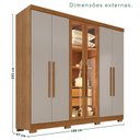 Ver imagem 5 de Guarda-Roupa Casal com Pés Reflecta com LED 06 Portas 02 Gavetas França Off White/Cinamomo