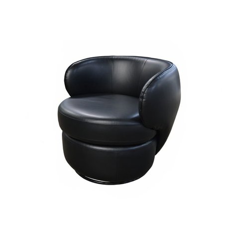 Poltrona Porto com Base Giratoria Couro Legitimo:450