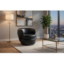 Ver imagem 2 de Poltrona Porto com Base Giratoria Couro Legitimo:450