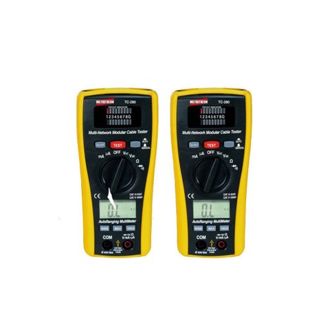Kit 2 Testador Cabos Digital Ac Dc Rede Telefonia Multímetro Tc-280 Portátil Instrutherm