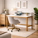 Ver imagem 1 de Mesa Home Escrivaninha Califórnia Office Industrial Quarto:off White