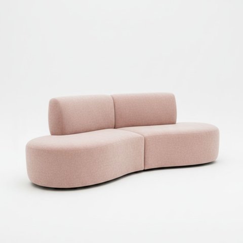 Sofá Orgânico Módulo Curvo Savana Boucle Rosê- Montanari's Decor